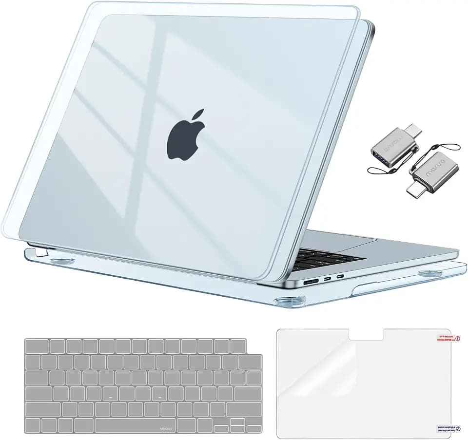 MOSISO Compatible with MacBook Air 13 inch Case M5 M4 M3 M2, Sky Blue