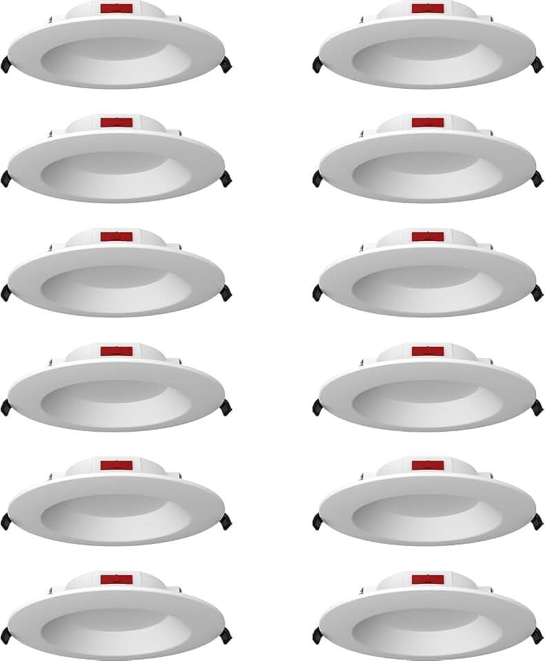 RAB Lighting WFD Deep Recessed Wafer Downlight – 2700K-5000K CCT, 90+ CRI, TRIAC Dimming (120V), Remote Driver, Wet Location Rated. (WFD34-6/BP - 12 Pack)