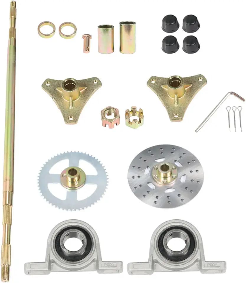 labwork Rear Axle Kit Brake Hub Disc T8F Chain Sproket Replacement for Go Kart Drift Trike Cart