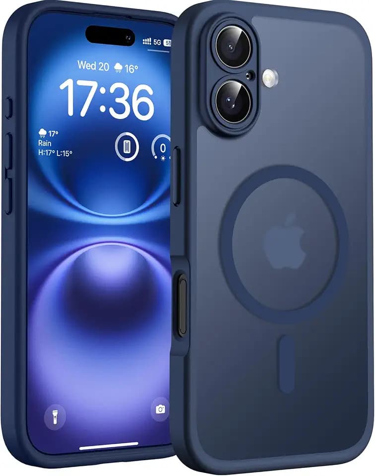TOCOL for iPhone 16 Case, Compatible with MagSafe, Dark Blue
