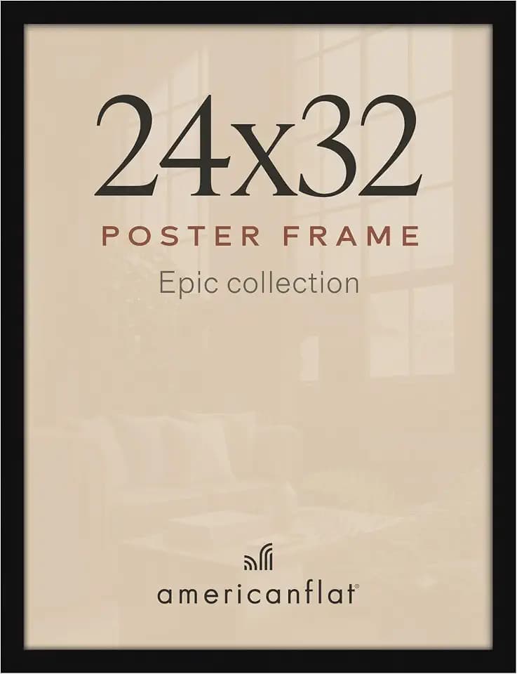 Americanflat 24x32 Poster Frame - Engineered Wood - Black