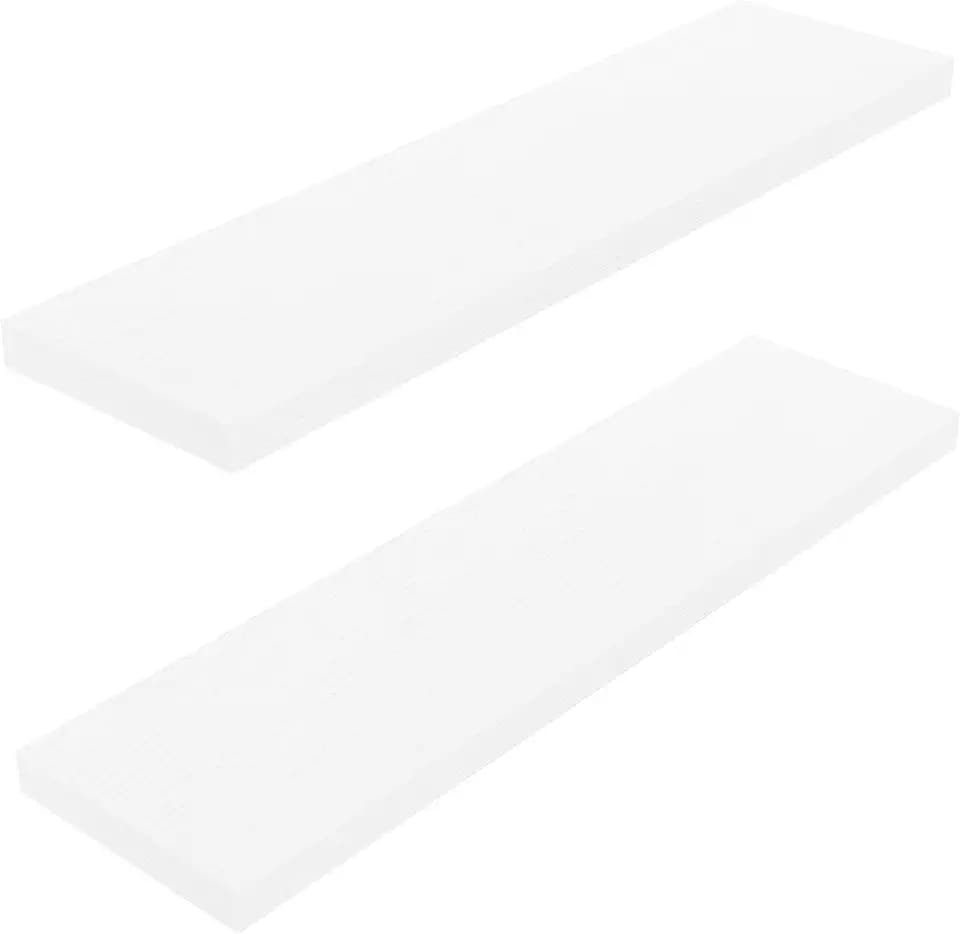 STOREMIC Wandregal 60 cm mit verdeckten Halterungen, 2er-Set, Weiß | Regalbrett für Schlaf-, Bade-, Arbeits- und Wohnzimmer, stabile MDF-Platten, moderner schwebender Stauraum, einfache Montage