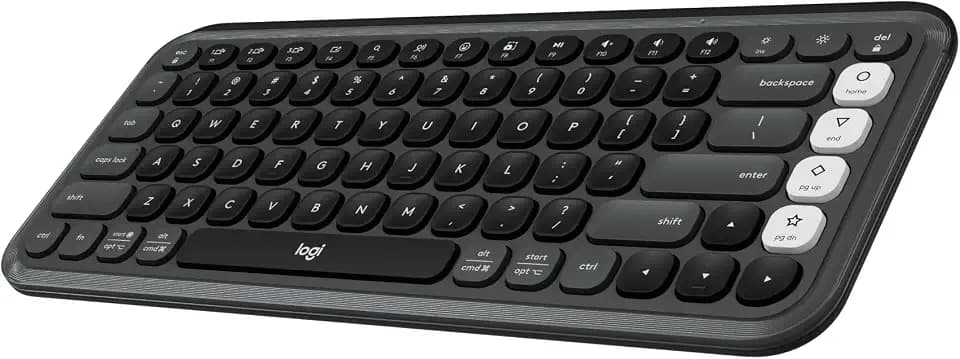 Logitech POP ICON Keys Wireless Bluetooth Keyboard - Graphite and White