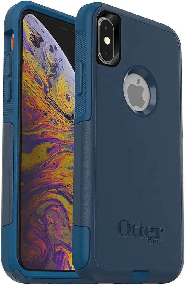 OTTERBOX COMMUTER SERIES Case for iPhone Xs & iPhone X - Frustration FRĒe Packaging - BESPOKE WAY (BLAZER BLUE/STORMY SEAS BLUE)