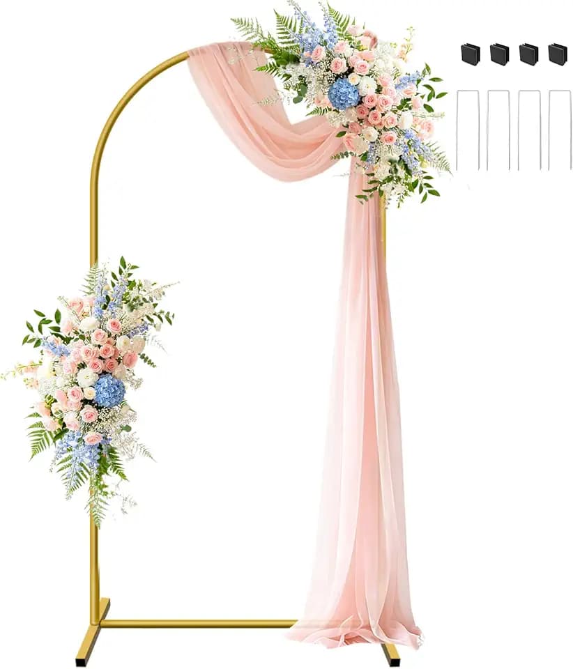 6.6 FT Metal Arch Backdrop Stand, Party Balloon Arch Stand