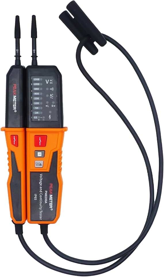 Spannungsprüfer,Durchgangsprüfer,Automatischer Bereich 12V~1500V,IP65 Multifunktions-Umfassender Elektrotester, Kann AC/DC-Spannung,Phasenfolge,Durchgang,RCD messen,Ohne Batterieerkennung PM8200A