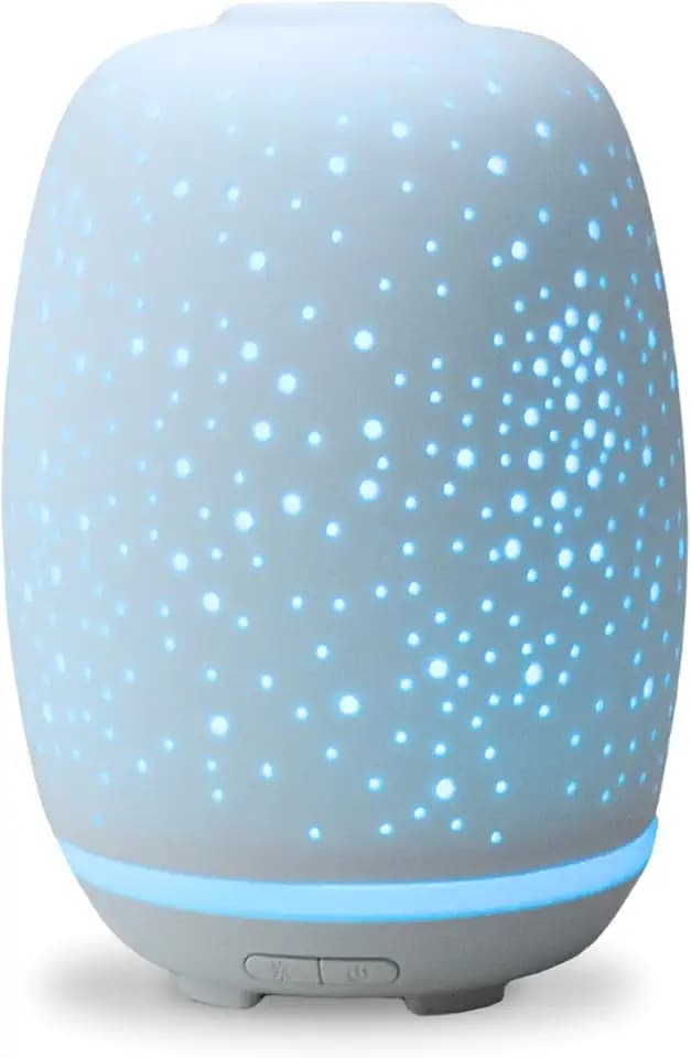 Zen’arôme Stella ätherisches Öl Diffusor - Kaltaromatherapie Ultraschalldiffusor - Multifunktions -Keramik -Multifunktionsdiffusor - farbige LED -Beleuchtung der Umgebung - Automatischer Stopp