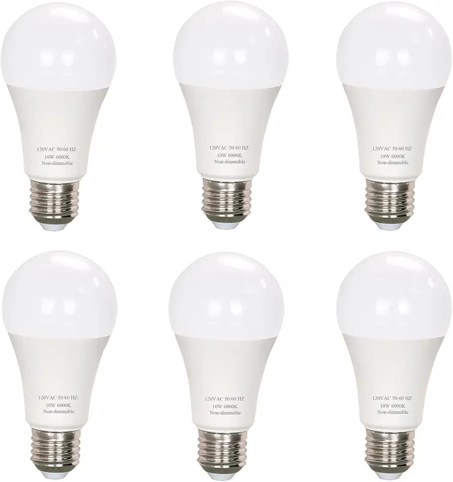 A19 LED Light Bulb 60 Watt Equivalent Daylight 800 Lumens Non-dimmable