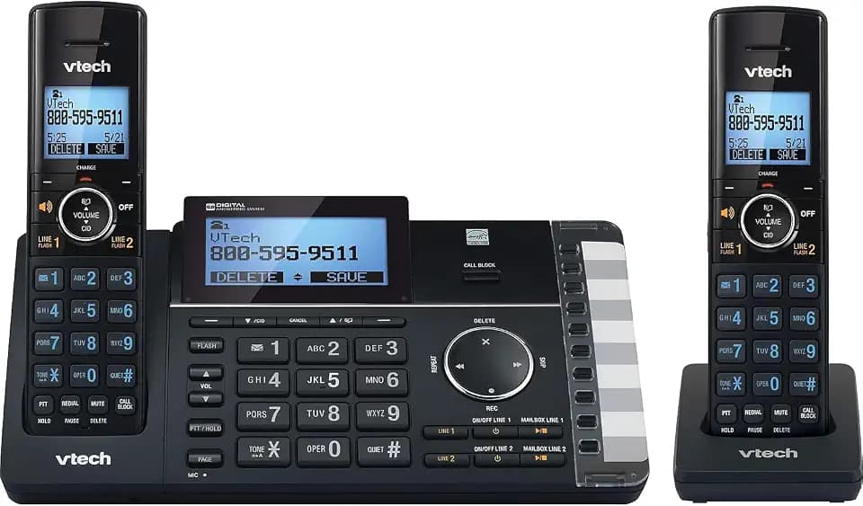 VTech 2-Handset Cordless Telephone, Black (DS6251-2)