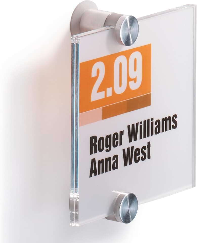 Durable Türschild Crystal Sign, 105 x 105 mm, mit bedruckbarer Folieneinlage, transparent, 482019