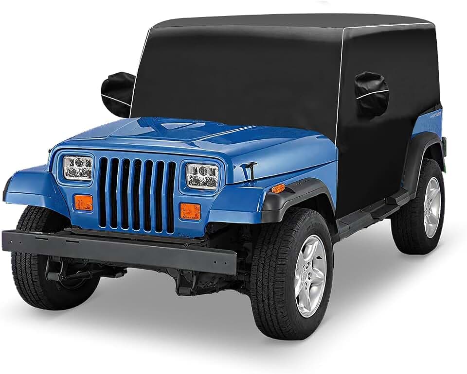 Cab Cover 600D Oxford Windproof Sunshade Cover Compatible with 1987-1995 Jeep Wrangler YJ 1997-2006 Jeep Wrangler TJ