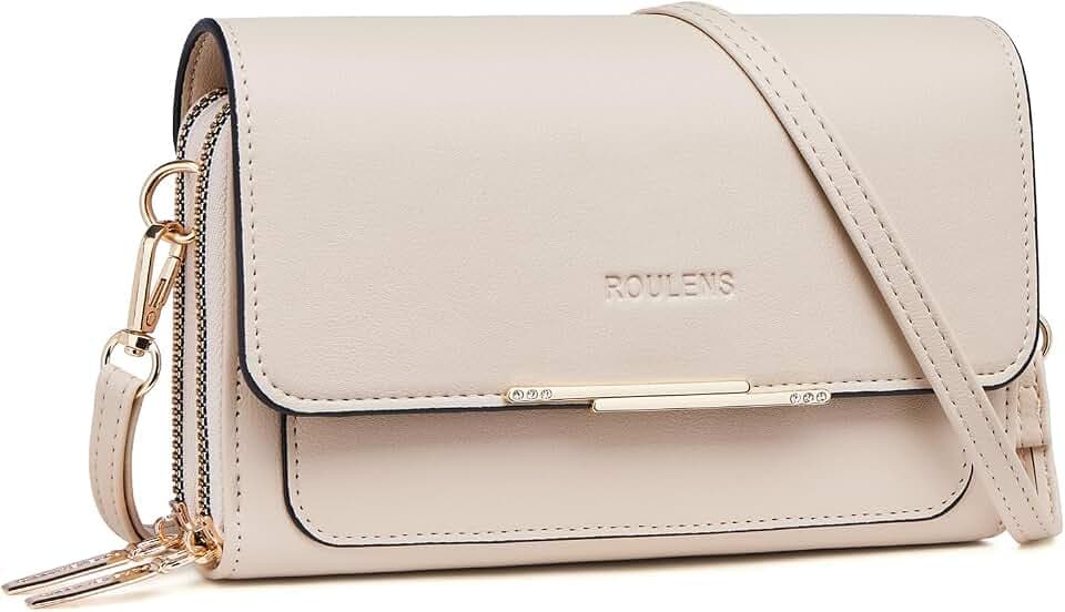 Roulens Small Crossbody Bag for Women,Cell Phone Purse Women's Shoulder Handbags Wallet Purse with Credit Card Slots