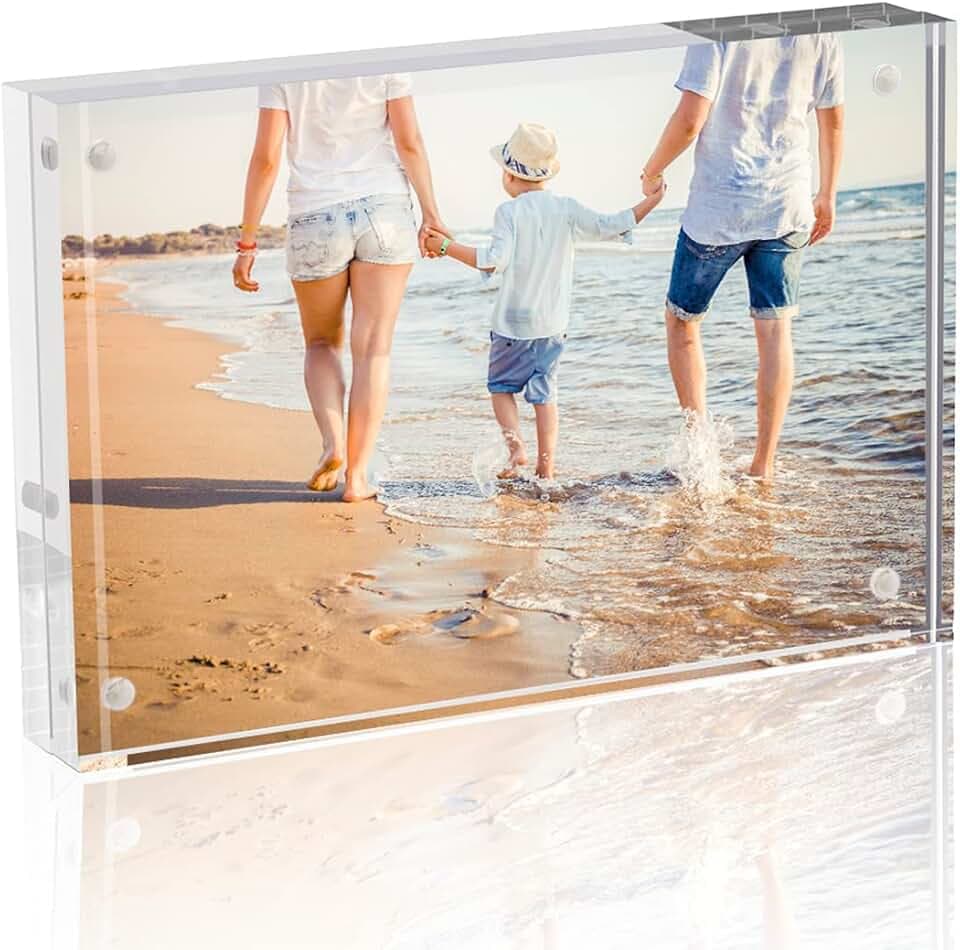 TWING 8x10 Acrylic Frame 1 Pack,24MM Thicker Frameless Clear Picture Frames