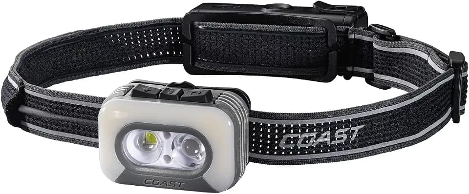 Coast RL35R Voice-Controlled 1100 Lumen Rechargeable LED Headlamp with ARC280 Lighting, 4 Color Modes, Rear-Facing Safety Signal, Variable Light Control and USB-C Charge Port