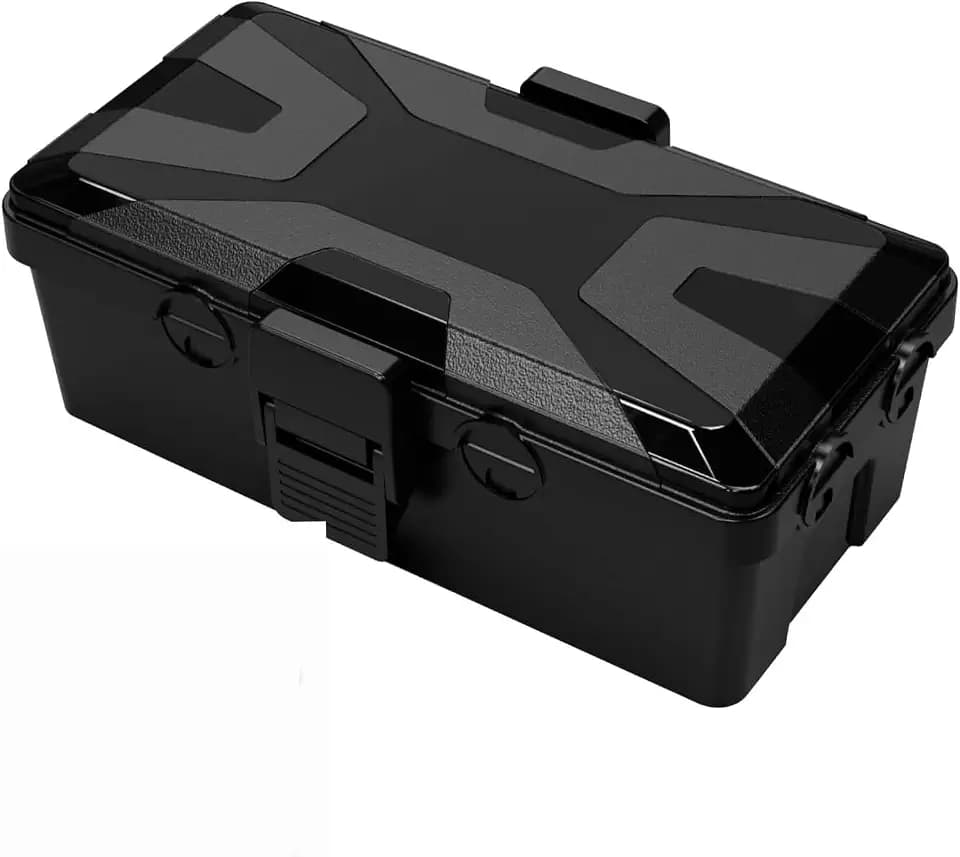 Kabelbox Schwarz Outdoor Wasserdicht, Elektrobox Aussen für Garten, Wetterfeste Steckdosen-Box zum Schutz von Verlängerungskabeln