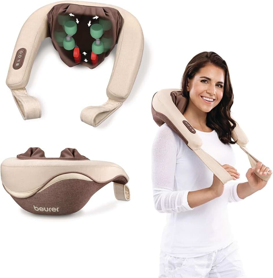 Beurer MG 153 Nacken-Massagegerät, handsimulierende Knet-Massage für Nacken, Schultern und Beine, mit Wärmefunktion und Abschaltautomatik