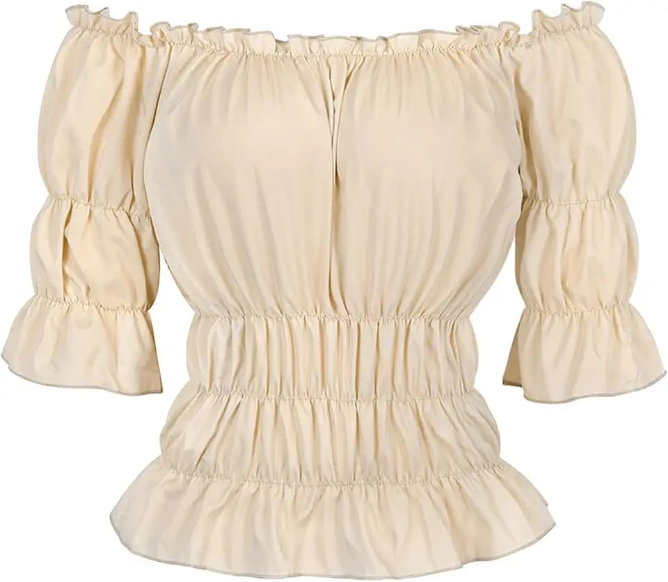 Parlsdy Women's Renaissance Blouse Long Sleeve Peasant Costume Top