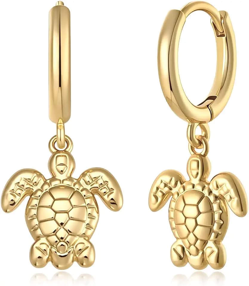 Earrings for Women 14K Gold Plated Huggie Hoop Dangle