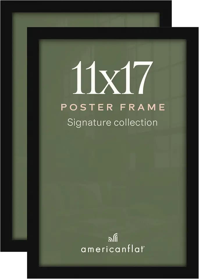 Americanflat 11x17 Picture Frame 2-Pack - Engineered Wood - Black