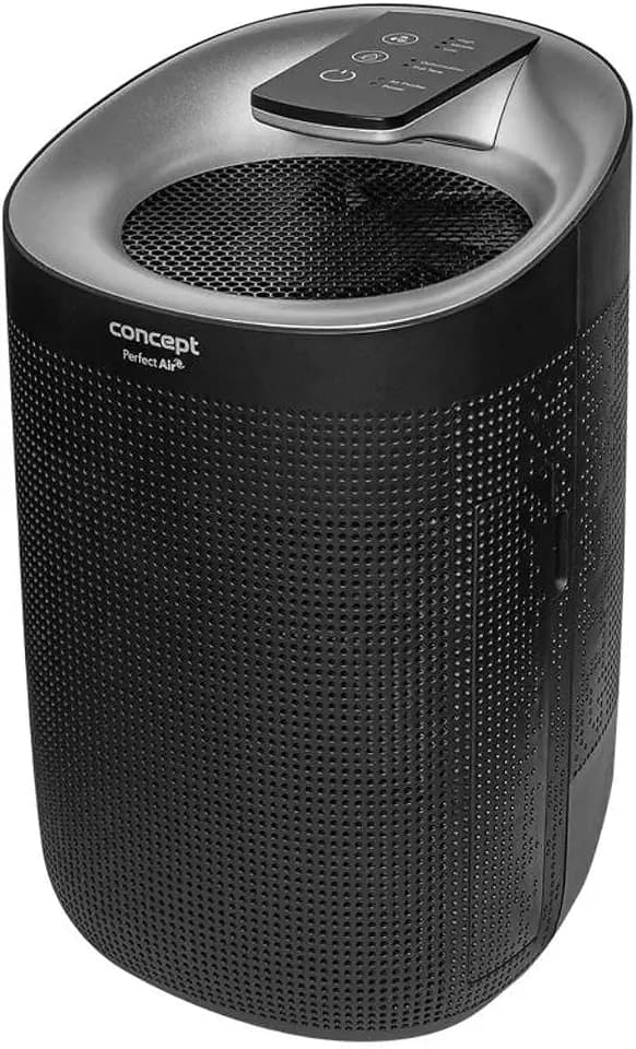 Concept Perfect Air OV1210 2 in 1 Luftentfeuchter und Luftreiniger 750 ml/Tag für Räume bis 25m2 3-Stufen-Filtration Hepa 13 Kohlefilter Raumluftreiniger 1L (Schwarz)