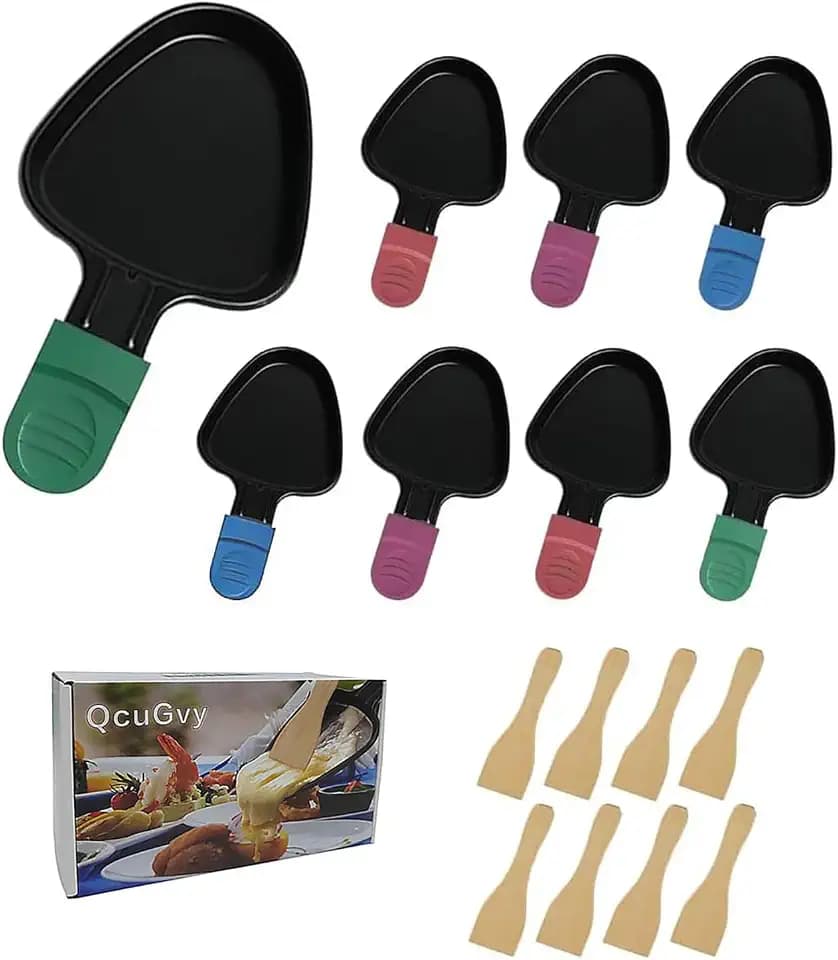 8 Teiliges Dreieck Raclette Pans Ersatz 18x10 cm Pfannen Mini besteht aus hochwertiger eisfreundlicher und langlebiger universeller elektrischer Käse-Eier. (8ps Multicolor)