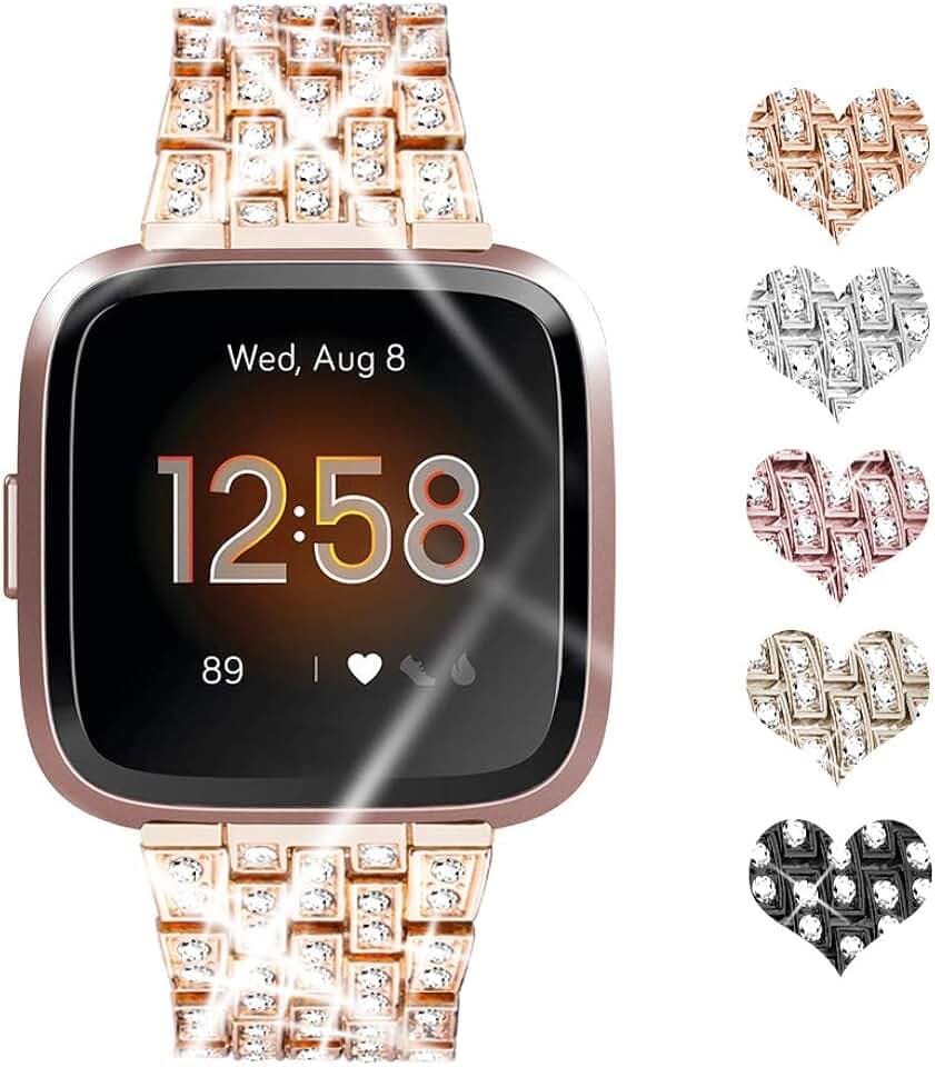 Ersatz-Armband für Fitbit Versa Armband, Bling Lite, für Frauen
