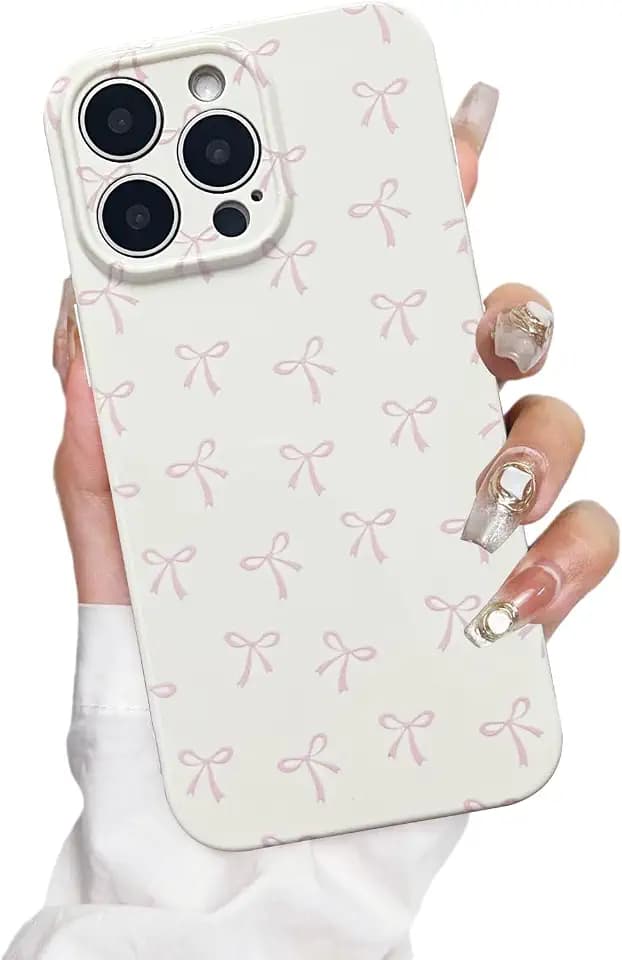 for iPhone 15 Pro Case Cute Bow Aesthetic Women Girly Fashion Protective Phone Case Bowknot Pink