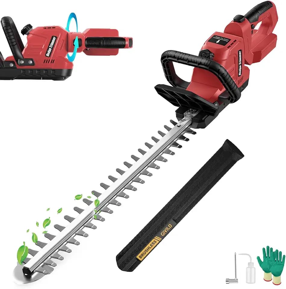 Givilo 22.4" Hedge Trimmer Cordless Compatible with Milwaukee M18 Battery