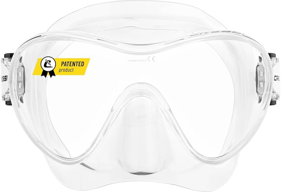 Cressi F1 Tauchmaske oder Combo Schnorchelset - Rahmenloses Gehärtetes Glas - Tauchermaske Erwachsene aus 100 Prozent Silikon - Verstellbare Schnallen für Schnorchel & Tauchen