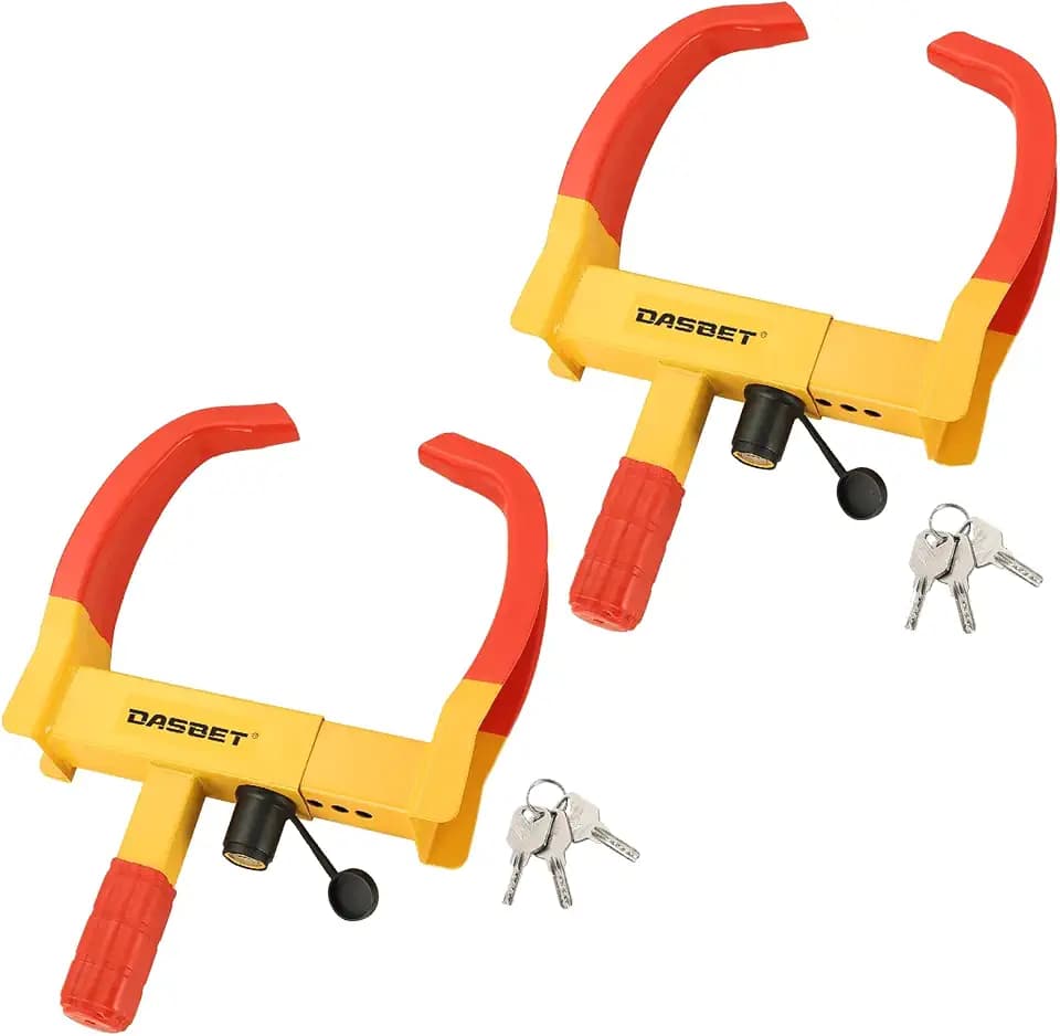 DASBET 2 Pack Trailer Wheel Lock Heavy Duty Anti Theft Wheel Clamp Lock