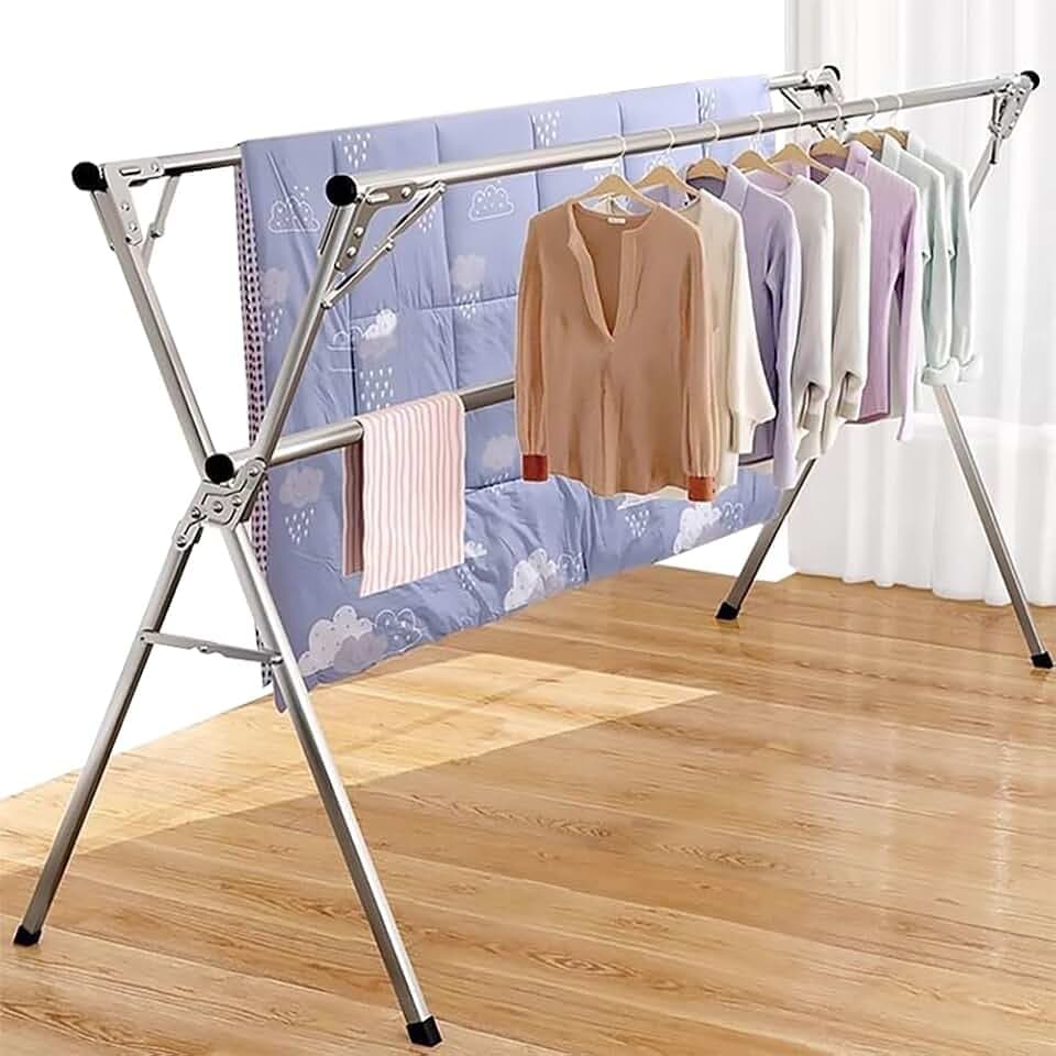 Jolitac Klappbar Kleiderständer Garderobenständer Edelstahl Wäscheständer Kleiderstangen Ausziehbar 110-150cm