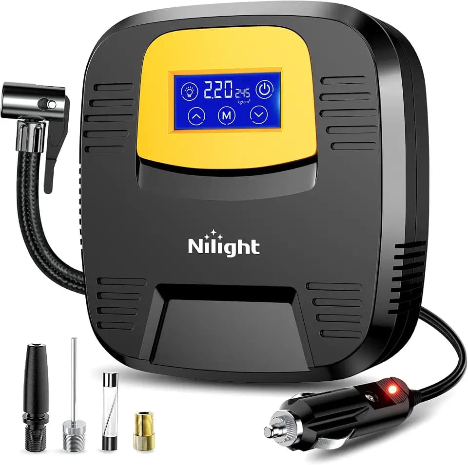 Nilight Digital Tire Inflator Air Compressor Portable Pump w/Pressure Gauge