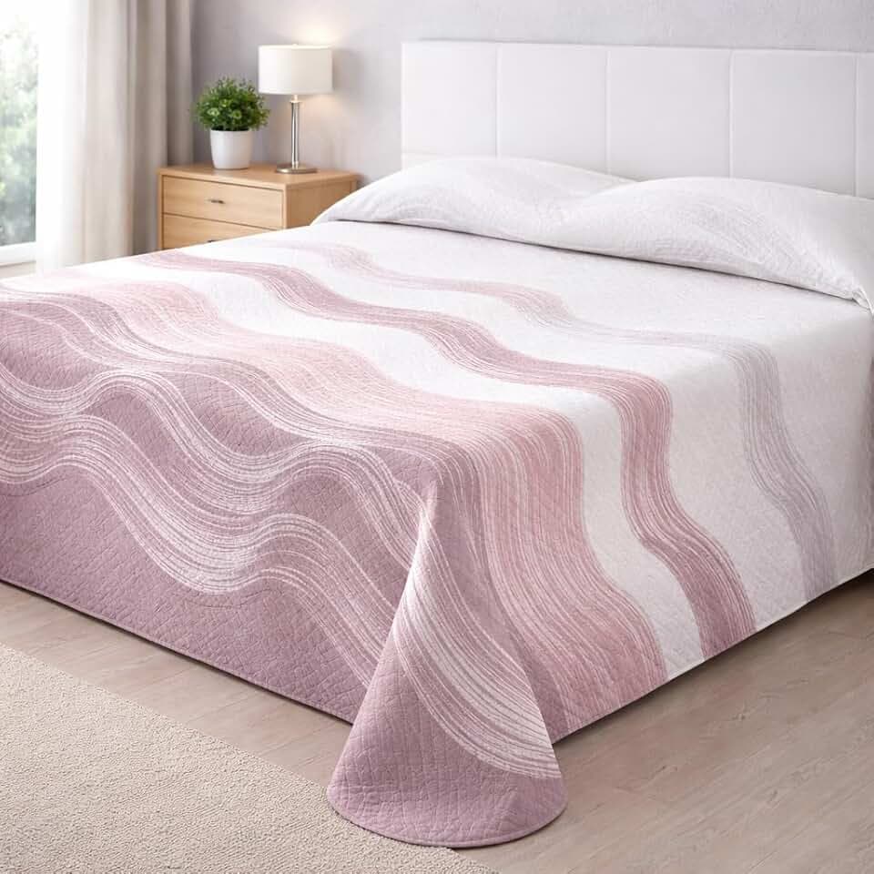 Degrees home - Paraiso -Tagesdecke – 100% Polyester Mikrofaser, Leicht, Weich & Atmungsaktiv - Für Frühling, Sommer & Herbst - Pflegeleicht mit Ultraschall-Technologie – 200 x 260 - Make-up