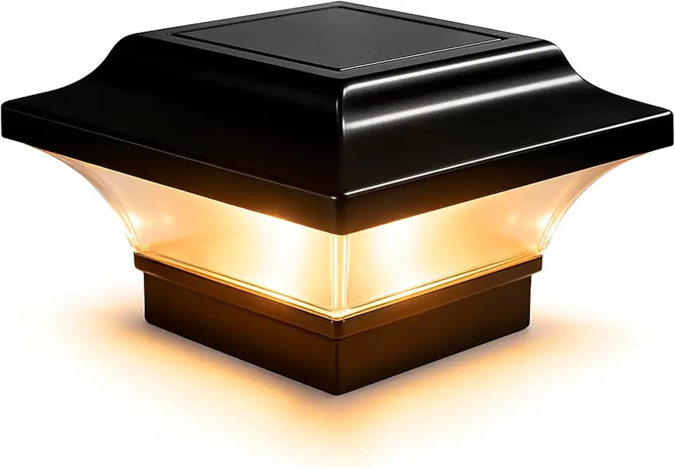 Classy Caps 2x2 Imperial Solar Post Cap - Fits 2"x2", 2.25"x2.25", & 2.5"x2.5" Deck & Fence Posts - Black Cast Aluminum - Warm/Cool Light Color Modes