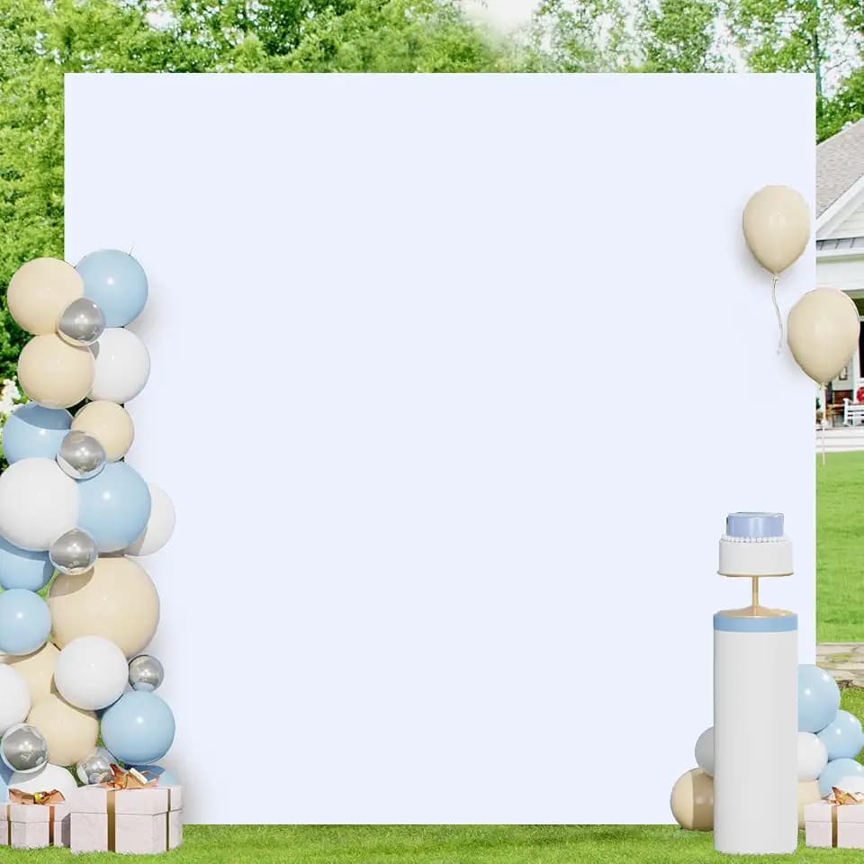 FOTSHARER Square Arch Cover White 6.6x6.6FT Spandex Arch Stand Cover for Metal Stand Square Backdrop Cover Wedding Arch Covers Stretchy Backdrop Fabric for Baby Shower Bridal Shower Party Decorations