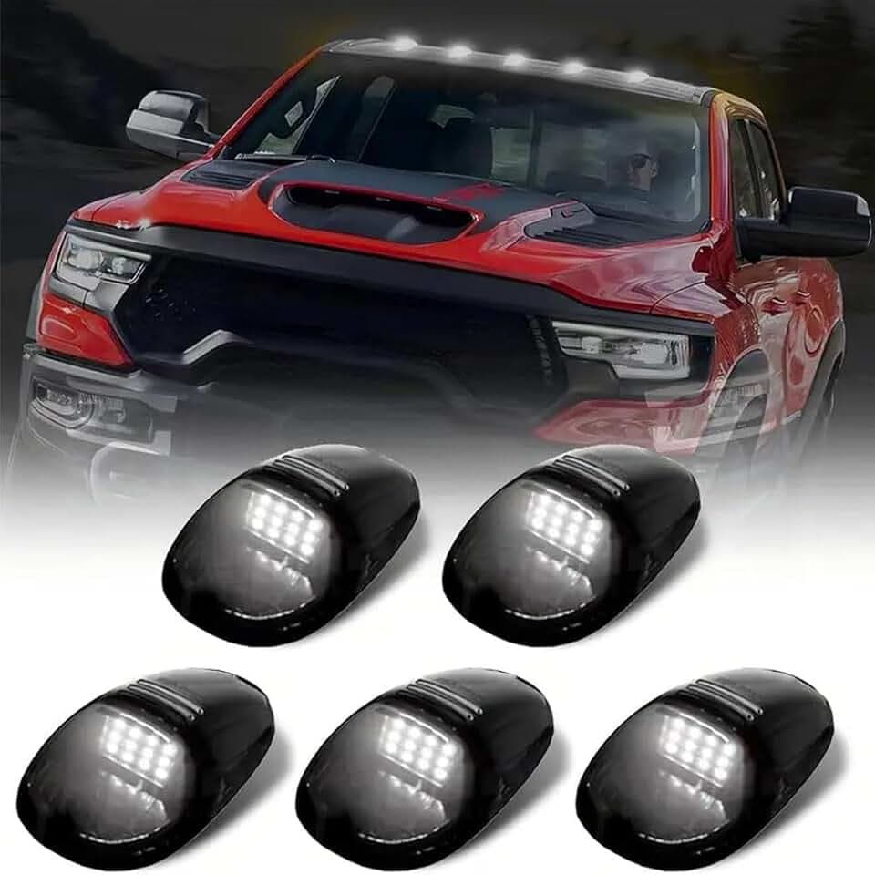 2026 Upgrade Solar Cab Lights for Trucks - No Drill Roof LED Marker Lights with Vibration Sensor | Solar Powered Waterproof Clearance Lights for Semi Truck, Pickup