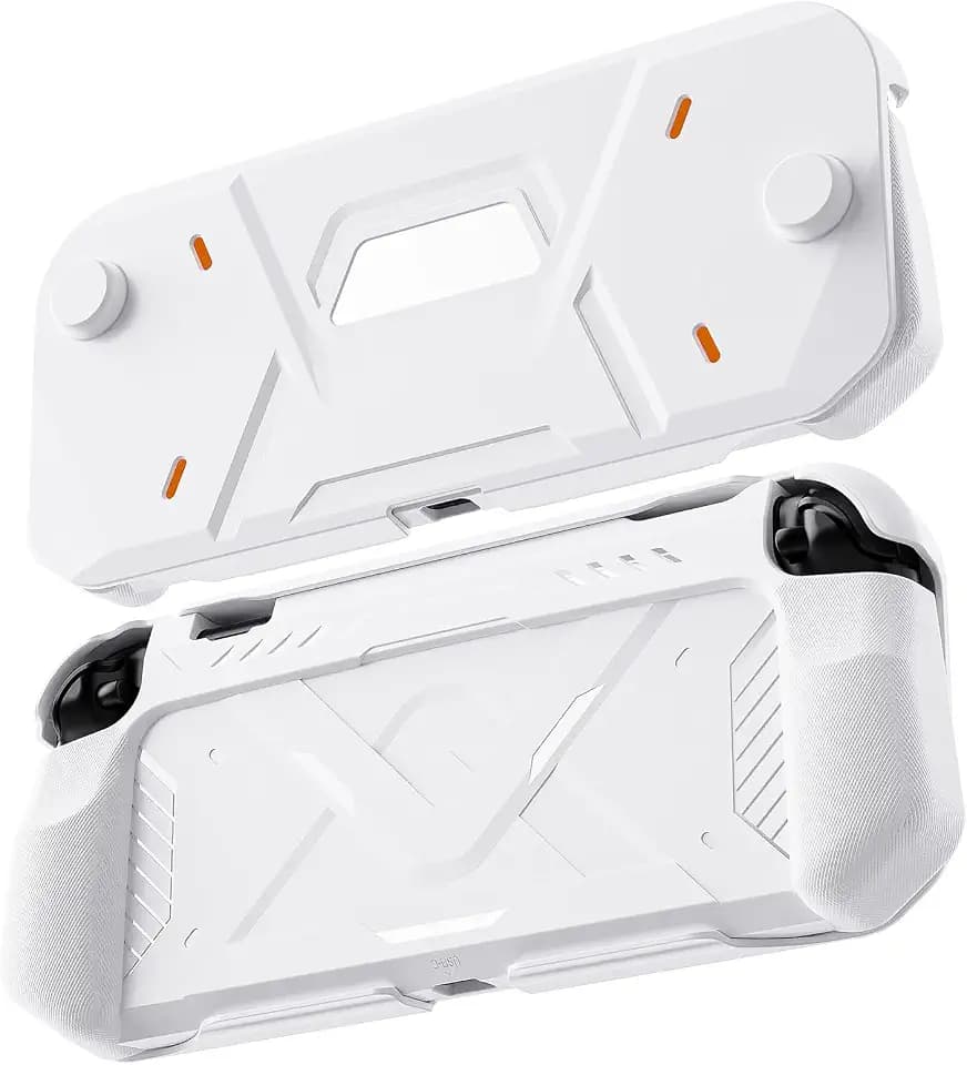 OFFCURVE for Nintendo Switch 2 Case (2025 Release) Protective Handheld Case with Ergonomic Grip and Strap PC+TPU Grip Protective Cover Accessories Compatible with Switch 2 Console,White