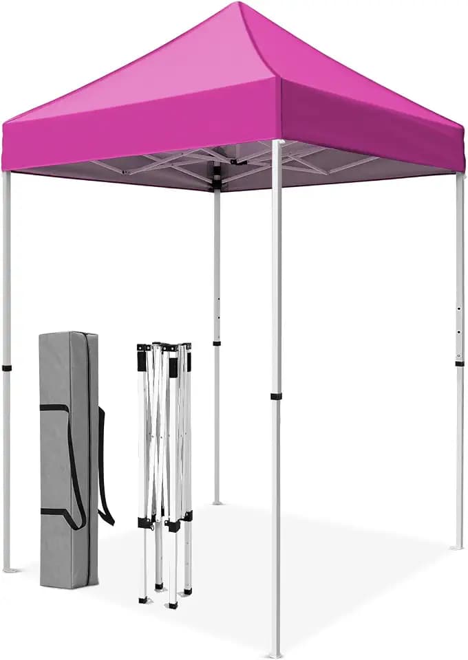 5x5 Pop Up Canopy, Portable Beach Tent, Pink