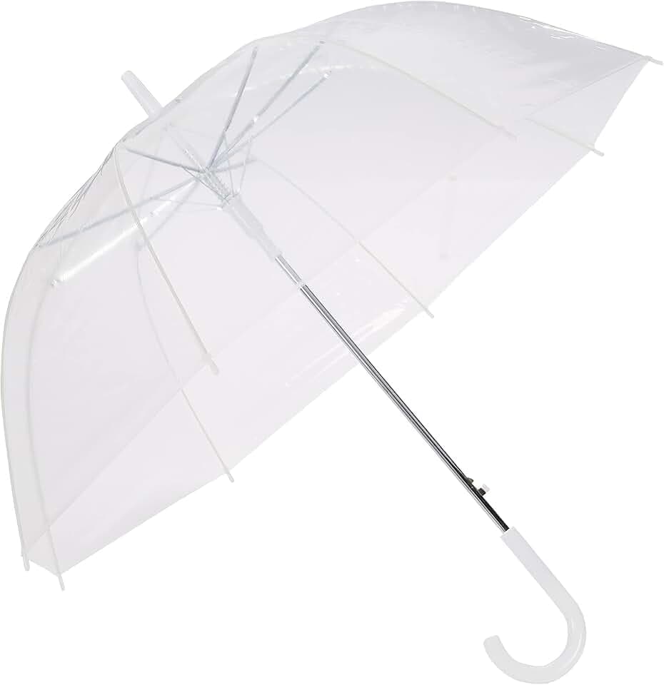 Amazon Basics Rund Glockenschirm, Transparent, Mittel