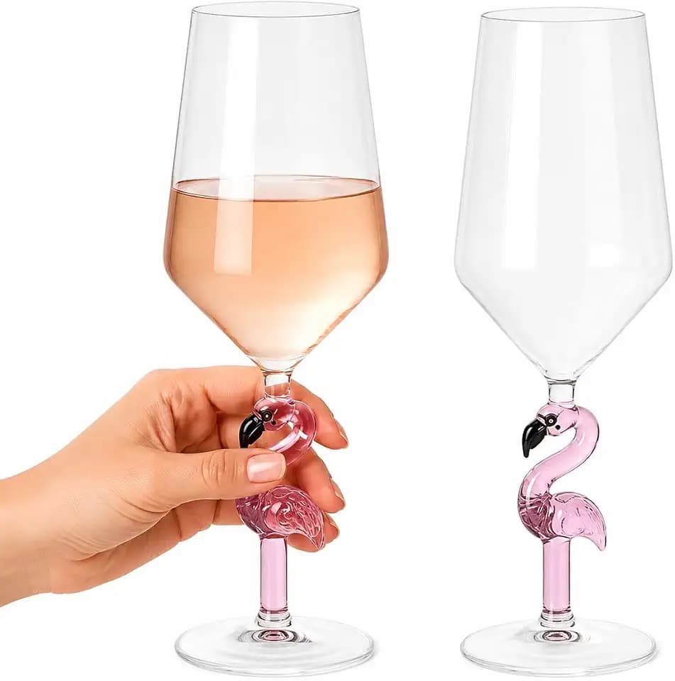 FOMIYES Kreative Flamingo Gläser Martini Becher Glas Geschirr Einzigartige Bar Wein Gläser Stem Weingläser Rosa