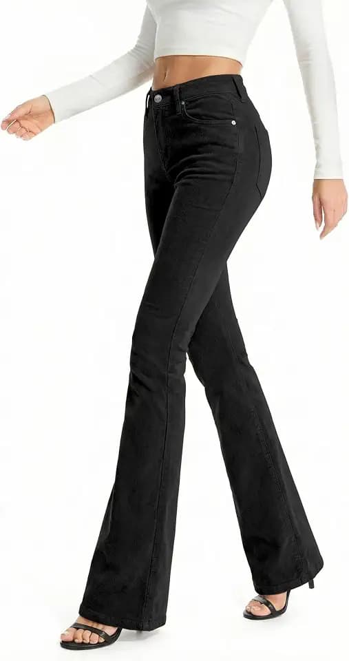 Hybrid & Company Super Comfy Stretch Women 21 Pockets Corduroy Skinny Pants P21951BL Black 5