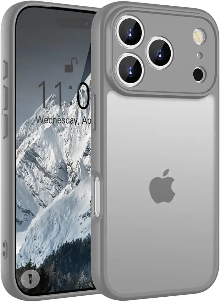 Andwing Schutzhülle für iPhone 17 Pro Max, Hülle für iPhone 17 Pro Max 6,9 Zoll, durchscheinende matte Rückseite & Silikonkante, stoßfeste Fallschutz-Handyhülle für Phone 17 Hüllen, 17,5 cm (6,9 Zoll