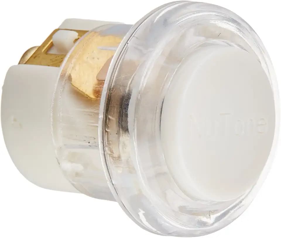 Broan-NuTone PB18LWHCL Doorbell Kit, Lighted Circle Pushbutton for Home, 0.81" Diameter, Clear and White