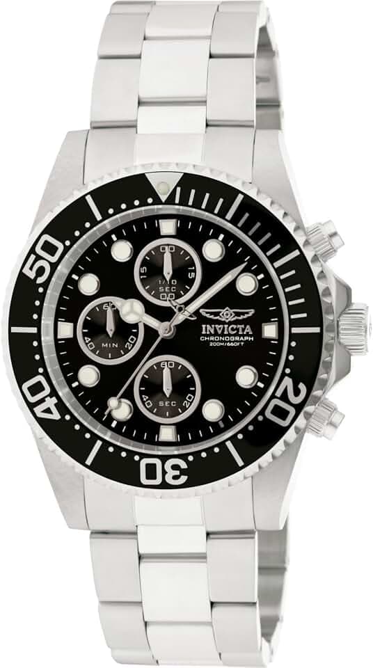 Invicta Men's 1768 Pro Diver Collection Stainless Steel Watch with Black Dial