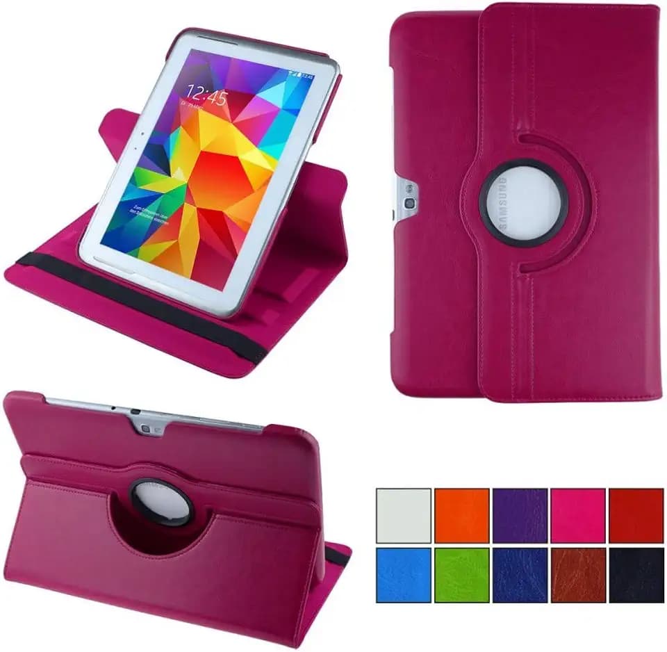 COOVY® 2.0 Cover für Samsung Galaxy Note 10.1 GT-N8000 GT-N8010 GT-N8020 Rotation 360° Smart Hülle Tasche Etui Case Schutz Ständer | hotpink