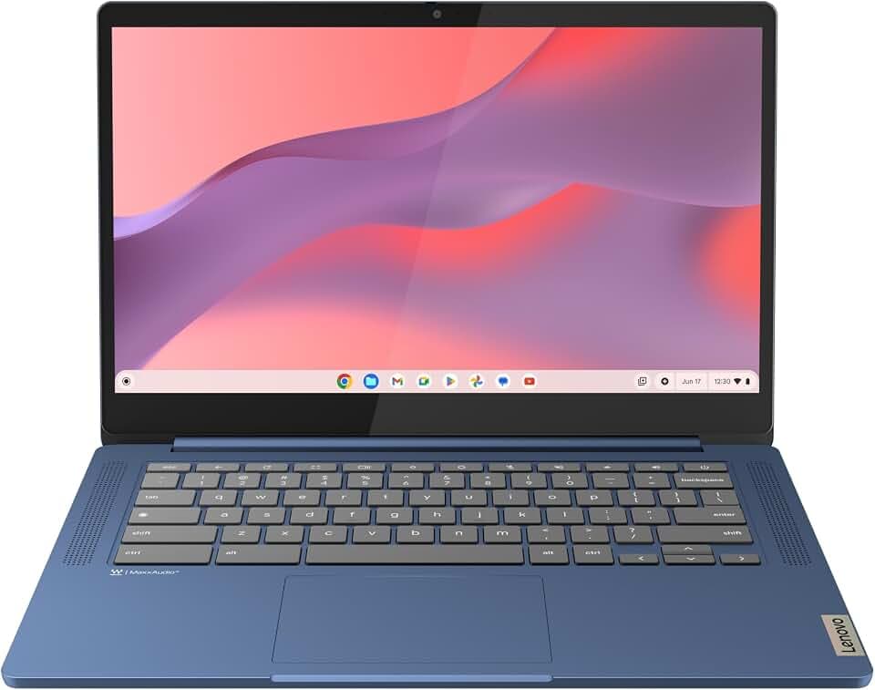 Lenovo IdeaPad Slim 3 Chromebook Laptop - 2024 - Lightweight Laptop - Waves MaxxAudio® Speakers - 14" HD Display -720p Camera - 4GB Memory - 64GB Storage - MediaTek Kompanio 520 - Abyss Blue