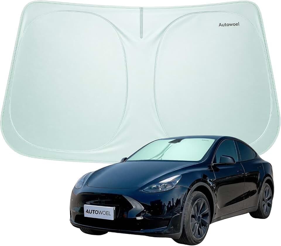 Windshield Sun Shade for Model Y/Juniper and Model 3/Highland, Heat Blocker