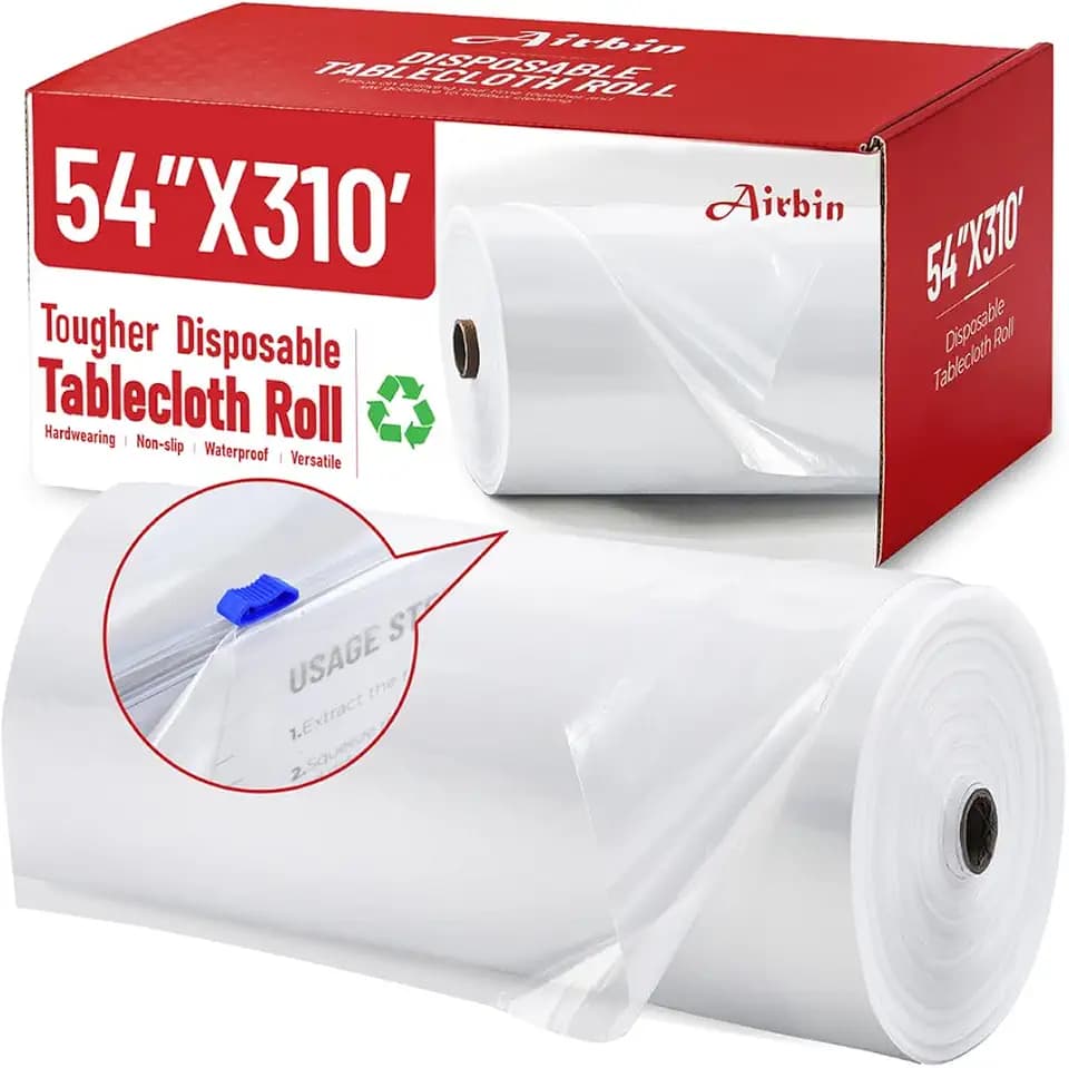Plastic Table Cloth, 310' X 54" Table Cloths Disposable Table Cover Roll
