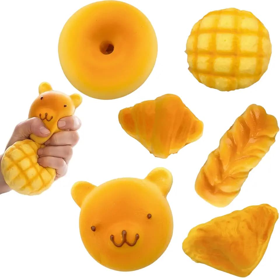 Echehi 6er Set Brot Squishies Slow Rise PU Material Food Squeeze Toys