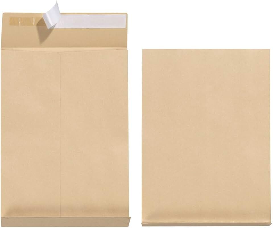 Herlitz 11290020 Faltentasche B4, haftklebend ohne Fenster mit 4 cm Falte, 100 Stück